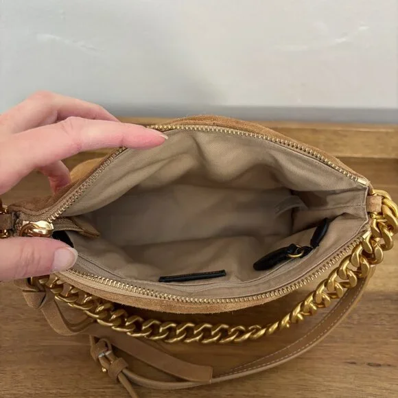 Rebecca Minkoff Tan Crossbody Bag with Gold Chain - Picture 11 of 15